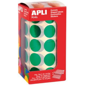 Gomets en rollo y caja GOMETS APLI METALIZADOS ROLLO 59h CIRCULO Ø 20 mm VERDE 1.770 uds. (12050) 62504299  612571609