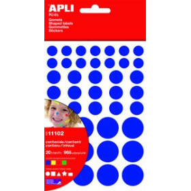 Gomets en bolsa GOMETS APLI  BOLSA 20h REMOVIBLES FIGURAS VARIAS 4 col.surt.(AM-AZ-RJ-VD) 968 uds. (11102) 62503922  612502180