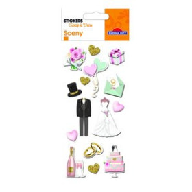 Stickers en bolsa STICKERS GRUPO GLOBAL GIFT BOLSA 1h SCENY SCRAP & DECO BODA RELIEVE 62503941  812505015