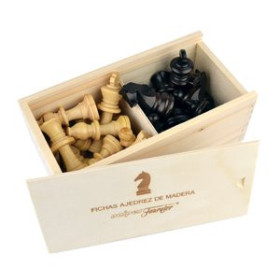 Juegos tradicionales JUEGO FICHAS AJEDREZ MADERA LUJO ST Nº4  CAJA MADERA 62601949  842626513