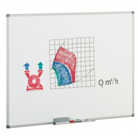 Pizarras blancas PIZARRA BLANCA FAIBO ESTRATIFICADA MARCO ALUMINIO 122x200 cm con CAJETIN de 40 cm 62504039  812529584