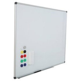 Pizarras blancas PIZARRA BLANCA ROCADA MAGNETICA VITRIFICADA MARCO ALUMINIO 120x180 cm con CAJETIN 62504918  412526857