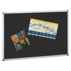 Tableros de avisos (corcho y otros) TABLERO CORCHO FAIBO SOLIDO TAPIZADO MARCO ALUMINIO 90x120 cm NEGRO 62504134  812553513