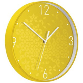 Relojes de pared RELOJ PARED LEITZ WOW ANALOGICO 29 CM Ø AMARILLO 62501003  74674