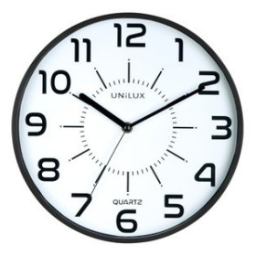 Relojes de pared RELOJ PARED UNILUX POP NEGRO ANALOGICO 28 cm Ø (Pila incluida) 62601466  612646293