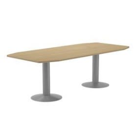 Mesas de juntas y complementarias MESA ROCADA MEETING DE JUNTAS 220x100 PIES COLUMNA ALUMINIO TABLERO ROBLE 62504268  812566194