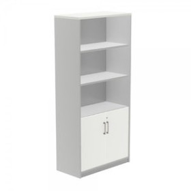 Armario con puertas bajas ARMARIO ROCADA CON PUERTAS BAJAS 195x90x45 ESTRUCTURA GRIS Y TAPA BLANCO 62501710  812568036