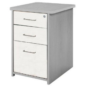 Cajoneras CAJONERA ROCADA 47x60x72 con 2 CAJONES + CARPETERO ESTRUCTURA GRIS FRONTALES BLANCO 62303915  642333819