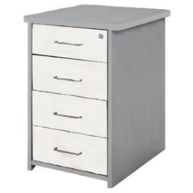 Cajoneras CAJONERA ROCADA 47x60x72 con 4 CAJONES ESTRUCTURA GRIS FRONTALES BLANCO 62303941  842337710