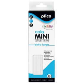 Cola transparente COLA TERMOFUSIBLE en BARRA PLICO MINI XL Ø 8mm TRASLUCIDA BLISTER de 25 62602020  342656933