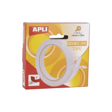 Cintas adhesivas doble cara CINTA ADHESIVA DOBLE CARA APLI rollo 20m x 15mm 62101602  832029446