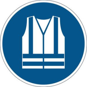 Señalización MARCAJE SEGURIDAD DURABLE AUTOADHESIVO USE CHALECO DE SEGURIDAD 62601574  812659744