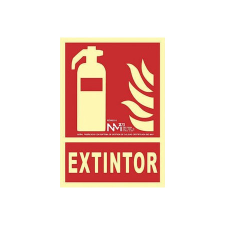 Señalización SEÑAL HOMOLOGADA FOTOLUMINISCENTE EXTINTOR PP ROJO 62504244  812565194