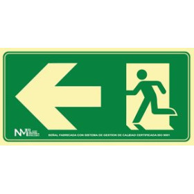 Señalización SEÑAL HOMOLOGADA FOTOLUMINISCENTE SALIDA  DE EMERGENCIA IZQUIERDA 62401989  622486890
