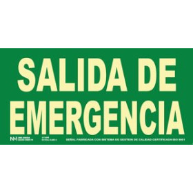 Señalización SEÑAL HOMOLOGADA FOTOLUMINISCENTE SALIDA DE EMERGENCIA 62404213  622486011