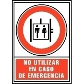 Señalización SEÑAL INFORMATIVA "NO UTILIZAR EN CASO DE EMERGENCIA" ROJO 62601383  512639068