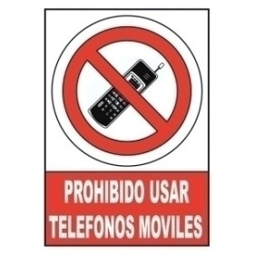 Señalización SEÑAL INFORMATIVA "PROHIBIDO USAR TELEFONOS MOVILES" ROJO 62501548  312539899