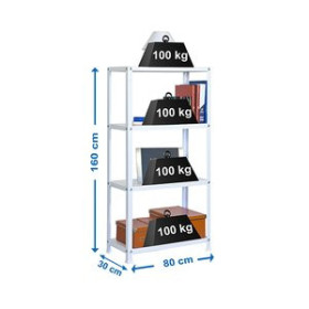 Estanterías modulares ESTANTERIA HOMECLASSIC MINI 4 ESTANTES BLANCO (soporta hasta 90Kg por balda) 62601740  412695857