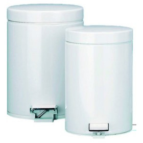 Papeleras metálicas PAPELERA METALICA CON TAPA PEDAL 12 LITROS BLANCA 62004415  612084773