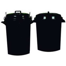 Cubos y contenedores CUBO BASURA PLASTICO CON TAPA 100 LITROS NEGRO 62601357  612636218