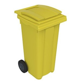 Cubos y contenedores CUBO MULTIUSOS CON RUEDAS 120 LITROS TAPA AMARILLO 62601376  612636918