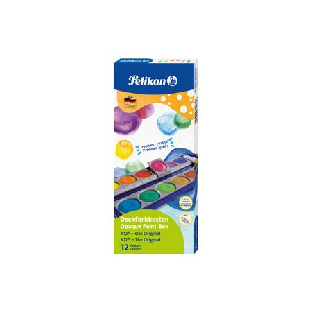 Acuarelas ACUARELAS PELIKAN 735 K/12 CUBRIENTE ESTUCHE de 12 + tubo TEMPERA BLANCA (720854) 69400772  641074905
