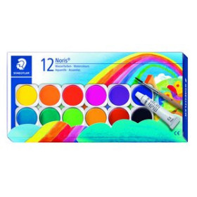 Acuarelas ACUARELAS STAEDTLER 888 NORIS CLUB 12 PASTILLAS de 30 mm + tubo BLANCO + pincel 61801612  641093805