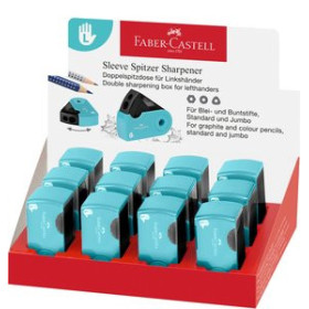 Afilalápices con depósito AFILALAPIZ FABER-CASTELL SELEEVE 2 USOS CON DEPOSITO PARA ZURDOS TURQUESA 26001612  157915