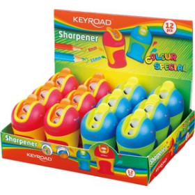 Afilalápices con depósito AFILALAPIZ KEYROAD DOBLE C/DEPOSITO SURTIDO EXPOSITOR de 12 26001614  157905
