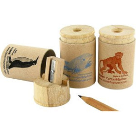 Afilalápices con depósito AFILALAPIZ KUM MADERA 1 SOLO USO CON DEPOSITO CILINDRICO CAJA 20 25201471  1700131