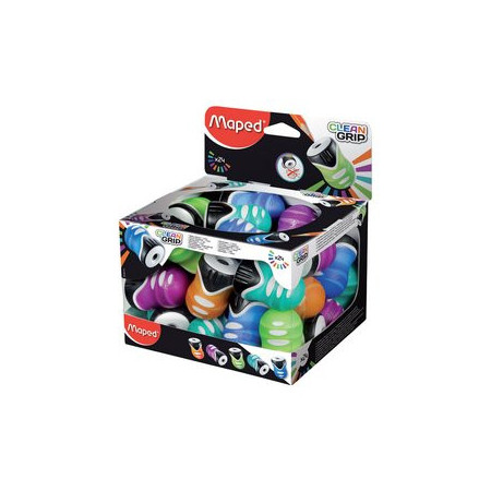 Afilalápices con depósito AFILALAPIZ MAPED CLEAN GRIP 1 USO EXPOSITOR de 24 26001557  156384