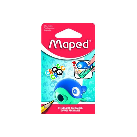 Afilalápices con depósito AFILALAPIZ MAPED 1 USO CROC CROC EASY BALLENA CON DEPOSITO BLISTER de 1 26001576  156373
