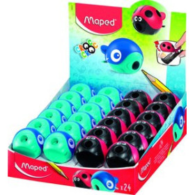 Afilalápices con depósito AFILALAPIZ MAPED 1 USO CROC CROC EASY CON DEPOSITO SURTIDO EXPOSITOR de 24 26001577  156364