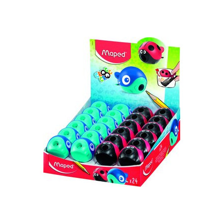 Afilalápices con depósito AFILALAPIZ MAPED 1 USO CROC CROC EASY CON DEPOSITO SURTIDO EXPOSITOR de 24 26001577  156364