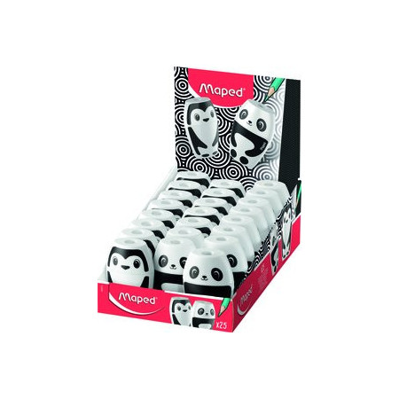 Afilalápices con depósito AFILALAPIZ MAPED 1 USO SHAKER FANCY SURTIDO CON DEPOSITO EXPOSITOR de 25 26001564  156595