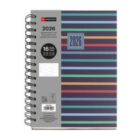 Agendas anuales AGENDA ANUAL (2025-26) MIQUELRIUS 16 MESES WIRE-O tapa EXTRA PLUS 4º 156x213 S/V APAIS. STRIPES 26201021  712-OA