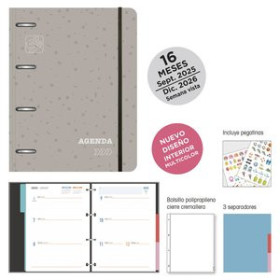 Agendas anuales AGENDA ANUAL (2025-26) SENFORT 16 MESES IKI ANILLAS tapa EXTRA con GOMA 180x220 S/V SEOUL GRIS 25001132  97930
