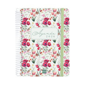 Agendas anuales AGENDA ANUAL (2026) CATALAN FINOCAM CLOE ESPIRAL tapa EXTRA con GOMA E10 155x212 D/P VERD 12101042  790/238/0500