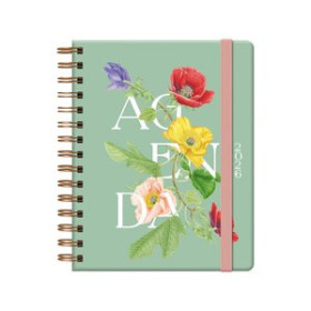 Agendas anuales AGENDA ANUAL (2026) DOHE BOTANICAL WIRE-O tapa EXTRA con GOMA 150x210 S/V ROMANTIC 24402813  04CPBALI426