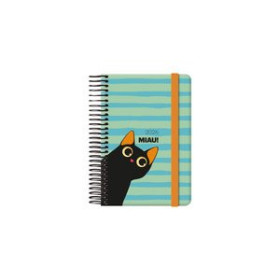 Agendas anuales AGENDA ANUAL (2026) DOHE CUTE ESPIRAL tapa EXTRA con GOMA 85x130 S/V MIAU 24402872  04CPSPV83