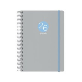 Agendas anuales AGENDA ANUAL (2026) DOHE MEMPHIS ESPIRAL tapa PP con GOMA 150x210 D/P GRIS 24406417  405ASM840B220B2B68R6