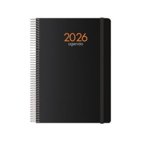 Agendas anuales AGENDA ANUAL (2026) DOHE SYNCRO ESPIRAL tapa PP con GOMA 150x210 S/V NEGRO 24405995  116CBBALI363