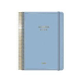 Agendas anuales AGENDA ANUAL (2026) DOHE VELVET ESPIRAL tapa EXTRA con GOMA 140x200 D/P AZUL 24406117  116CBBALI463
