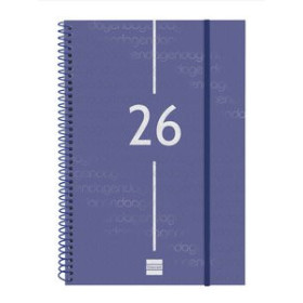 Agendas anuales AGENDA ANUAL (2026) FINOCAM ESPIRAL YEAR ESPIRAL tapa PP con GOMA E11 165x242 S/V AZUL 24402927  14CPBALI229B10