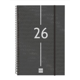 Agendas anuales AGENDA ANUAL (2026) FINOCAM ESPIRAL YEAR ESPIRAL tapa PP con GOMA E11 165x242 S/V NEGRO 24402938  14CPBALI261B10