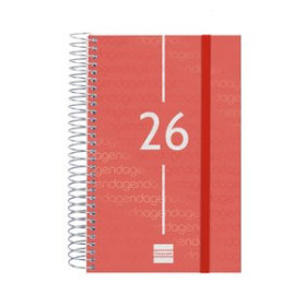 Agendas anuales AGENDA ANUAL (2026) FINOCAM ESPIRAL YEAR ESPIRAL tapa PP con GOMA E5 117x181 D/P ROJO 24402973  14CPBALI456B10