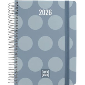 Agendas anuales AGENDA ANUAL (2026) GRAFOPLAS DESIGN ESPIRAL tapa EXTRA con GOMA A5 210x150 D/P DOTS 24403501  14SBALI840B10RP