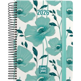 Agendas anuales AGENDA ANUAL (2026) GRAFOPLAS DESIGN ESPIRAL tapa EXTRA con GOMA A5 210x150 D/P POPPY 24403523  14SBALI39B10RP