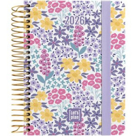 Agendas anuales AGENDA ANUAL (2026) GRAFOPLAS DESIGN ESPIRAL tapa EXTRA con GOMA A6 150x120 S/V BLOOM 24403530  14SBALI229
