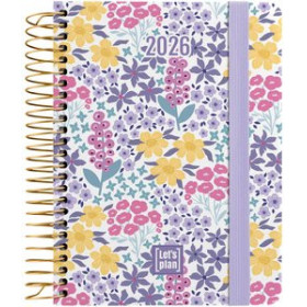 Agendas anuales AGENDA ANUAL (2026) GRAFOPLAS DESIGN ESPIRAL tapa EXTRA con GOMA A6 170x145 D/P BLOOM 24403534  14SBALI308